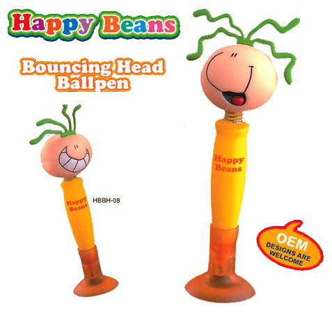 Happy Beans Bouncing Head Ballpens