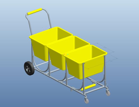 2-Way K/D Recycle Bin Cart Steel Tube 