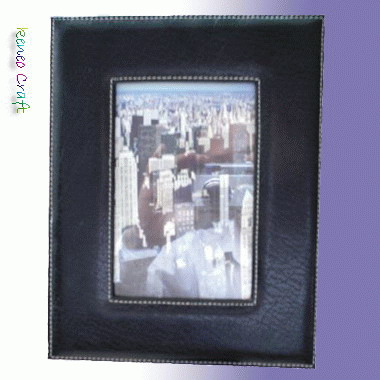 Leather Cover Wooden Photo Frame 