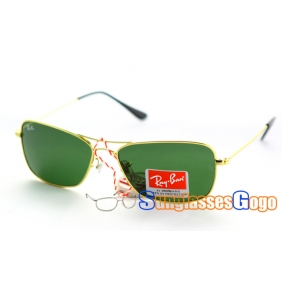 Ray-Bam RB3388-Aviator Gold Frame with Green lens