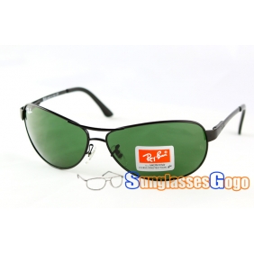 Ray-Ban RB3342-Black Frame with Green Lens 