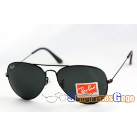 Ray-Ban RB3025-Aviator Black Lens Black Frame