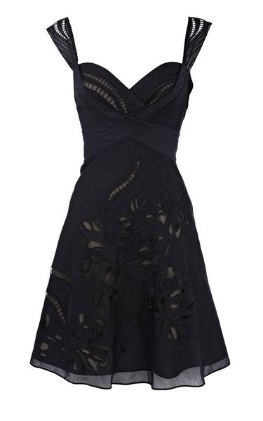 Karen millen Silk cotton embroidered dress Tribal 