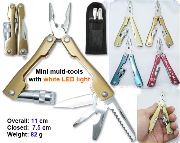 Multifunctional mini fishing tools with light