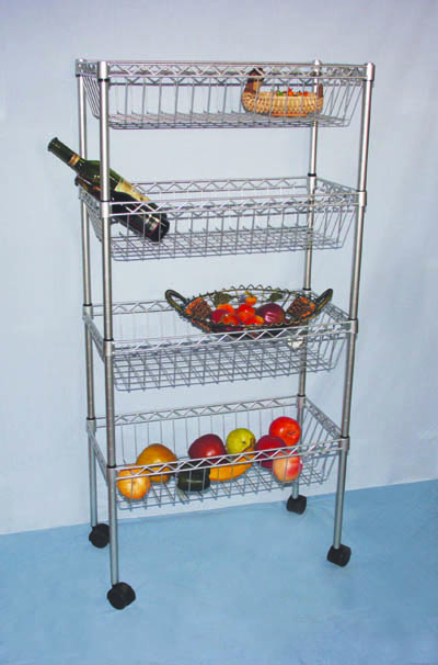 4-Tier wire Storage Fruit Trolley 