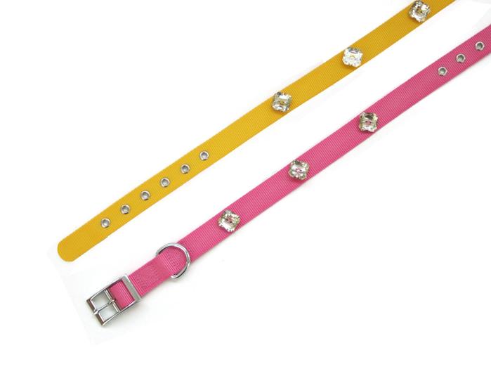 Nylon dog collar with ornament, pet collar