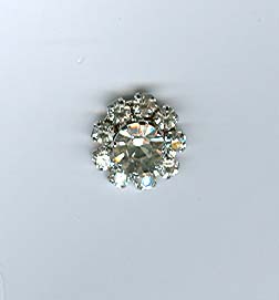 Metal buttons with glittering crystal stones