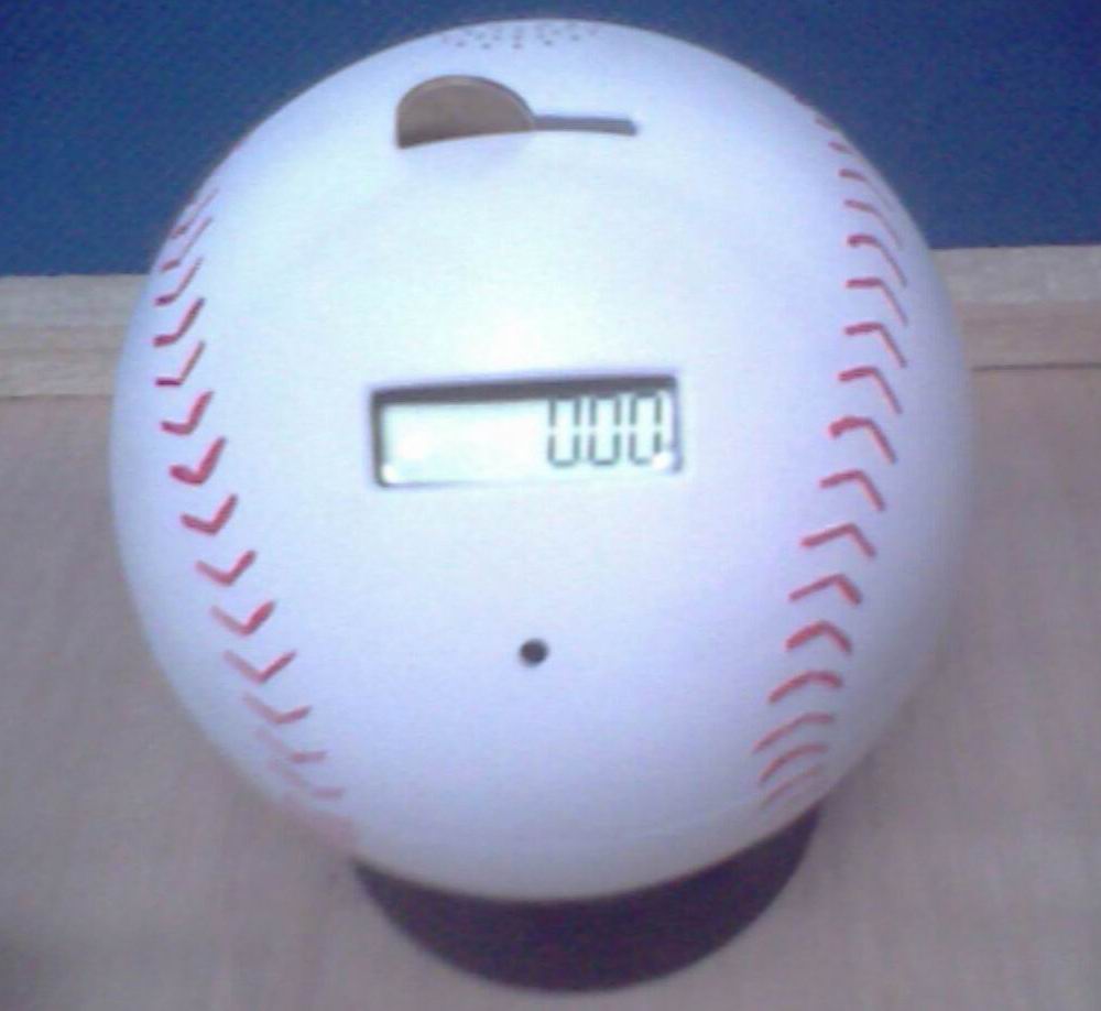 Baseball Digital Coin Counting Bank