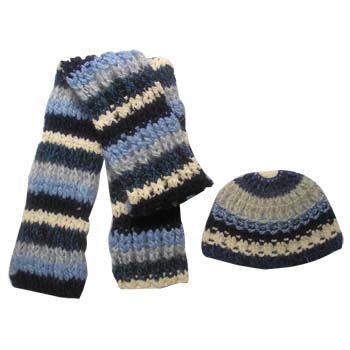 Knitted scarf and hat sets