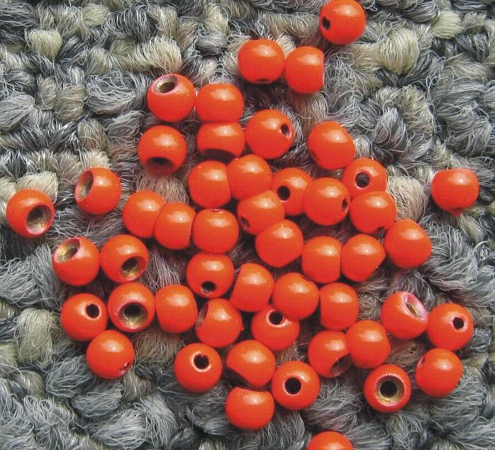 red painted tungsten beads