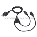 NEMA5-15 Plug to 2 X IEC320-C13