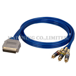 Scart Connecting Cable, 3 X Cinch Plug