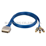 Scart Connecting Cable, S-Video + 2 X Cinch Plug