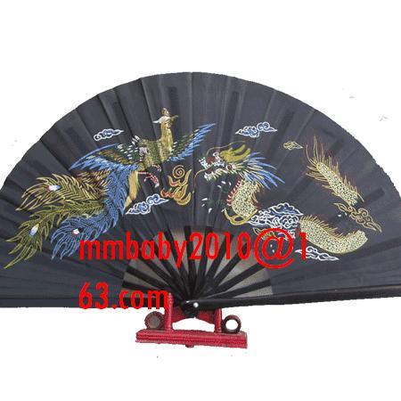 chinese kung fu black fan