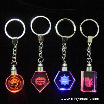 Crystal Keychain With LED Light