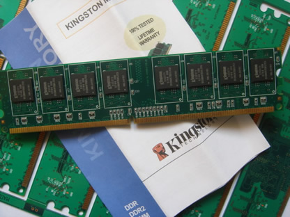 Kingston DDR/DDR2 Memory Module. 512MB, 1G, 2G.