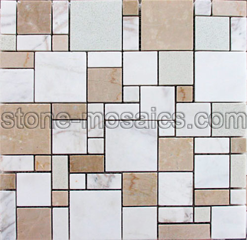  moon white and beige band stone mosaics