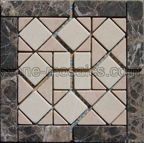 emperador and limestone stone mosaic tile 136