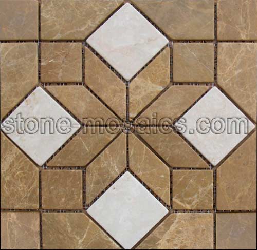 emperador and moon white stone mosaic tile 135