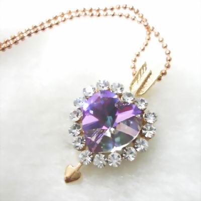 alloy necklace with zircon/rhinestone