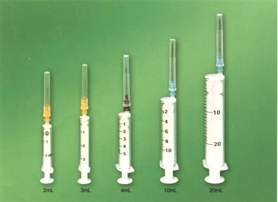 Disposable syringe (2 parts)