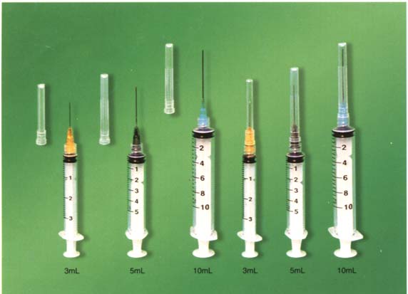 Disposable syringe (3 parts, luer lock)