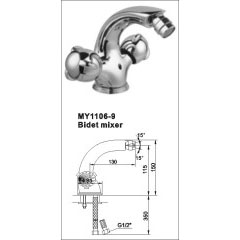 Two Handle Bidet Mixer Tap