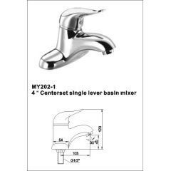 4 Centerset Basin Mixer, Single Lever