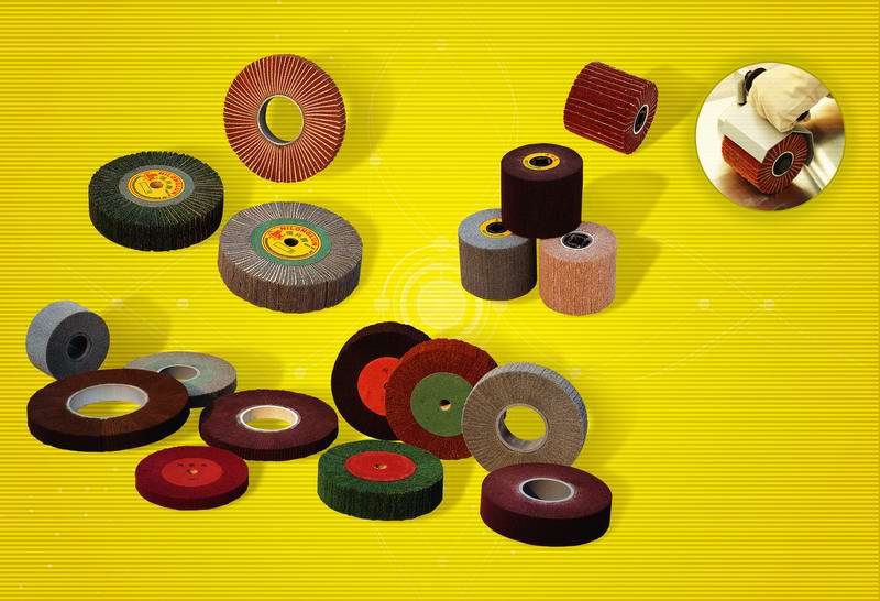 flap wheels, flap rollers, flap brushes,non-woven abrasive brush, non woven brush