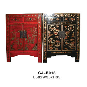 Antique Chinese Small Painting Cabinet