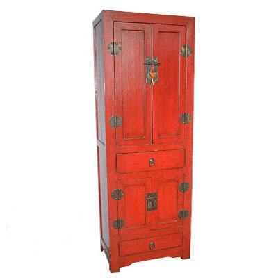 Antique Chinese Red Painting Cabinet