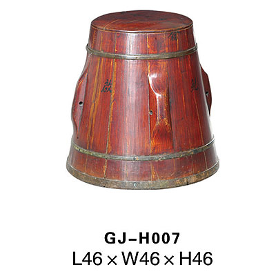 Medium Size Fat Round Chinese Wooden Pot, with Lid