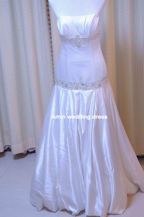 Satin wedding dress wedding bridal gown of Amin