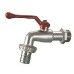 Ball bibcock, hose-end with lever handle in nickel plated brass