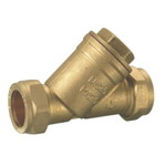 Compression Y brass filter with strainer