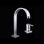 Single-lever basin mixer, movable spout