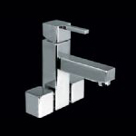 Single-lever basin mixer with waste