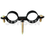 Double ring pipe clamp with screw