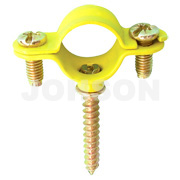 Pipe Clamp, Single Ring, Yellow Plastic Painting