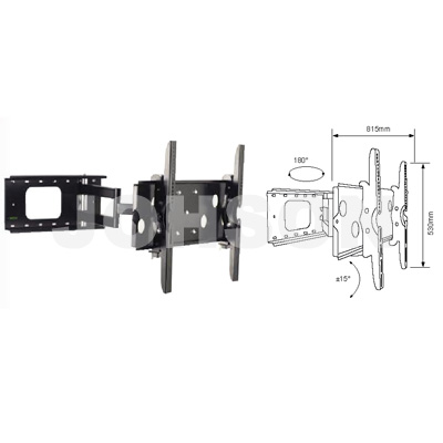 Black Twin Arm LCD Wall Mount