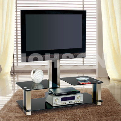 Contemporary Glass-Shelf TV Stand