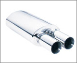 Oval Muffler With Dual Round Tip