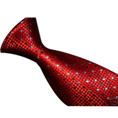 Silk Woven Red Striped Tie