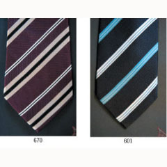 Striped Woven Silk Necktie