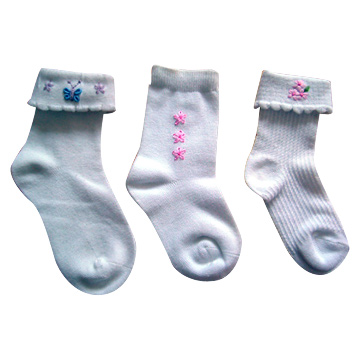 Childrens Hand Embroidery Socks