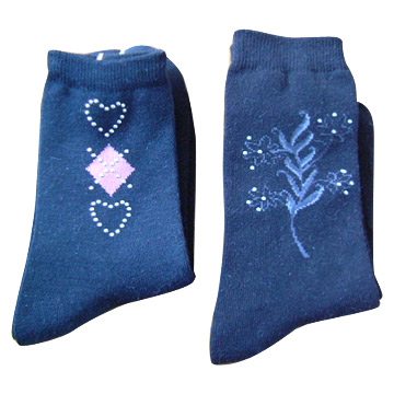 Ladies Fashion Socks with Strass