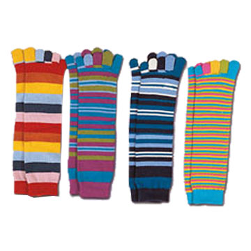 Stripe 5 toe socks