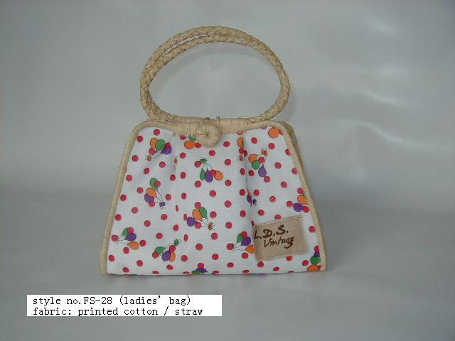 Ladies Printed Straw Bag