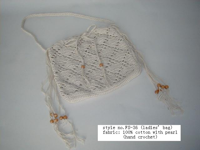 Hand crochet Bag with pearl