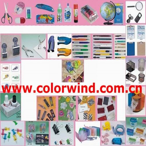 stationery, stapler, sharpener, glue, cutter